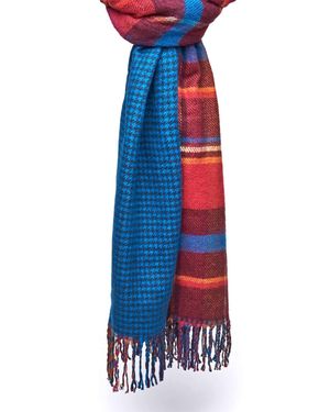 Moshulu Chaffinch Scarf' Reversible Knitted Scarf - Blue