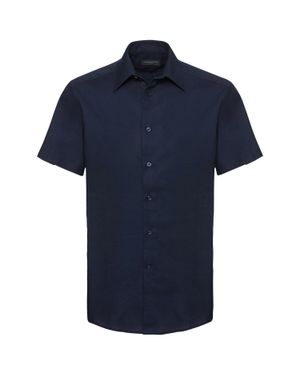 Russell Collection Oxford Easy-Care Tailored Shirt - Blue
