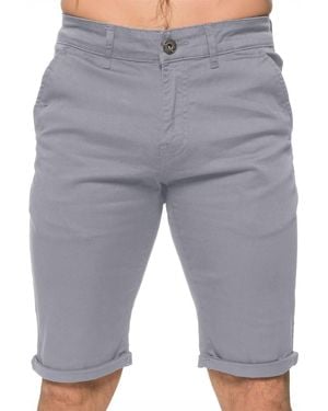 Enzo Slim Fit Stretch Chino Shorts - Grey