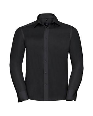 Russell Collection Ultimate Tailored Long-Sleeved Shirt - Black