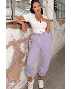 Femme Luxe Cuffed Joggers - Purple