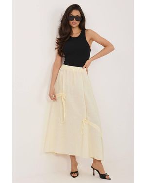 Love Lace Everyday Cotton Maxi Skirt With Ties - Natural