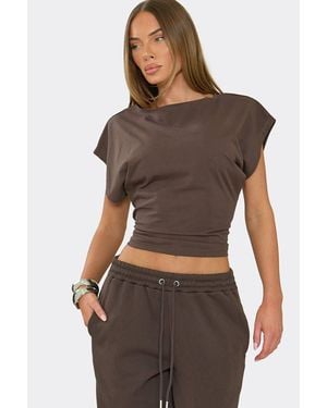 EGO Sleeveless Cinched Top - Brown