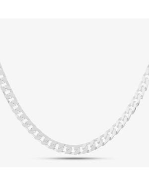 T.H.Baker Sterling 18 Inch Flat Square Curb Necklace 8.13.7014 - White