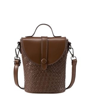 MODISHION Pu Leather Small Crossbody Bag With Adjustable Strap - Brown