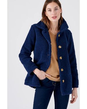 DAMART Sherpa Button-Through Fleece - Blue