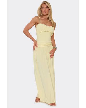 EGO Strappy Ruched Maxi Dress - Metallic