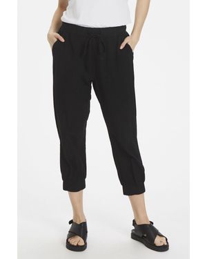 Kaffe Naya Capri Crop Joggers - Black