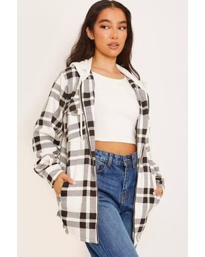 Stylewise Thick Checked Shacket - White