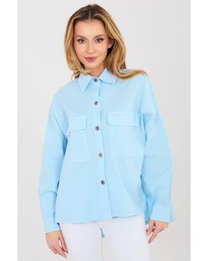 Love Lace Universal Cotton Elastane Long Sleeve Shirt Style 224203 - Blue