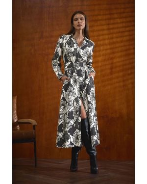 Star by Julien MacDonald Floral Print Button Through Dress - Brown