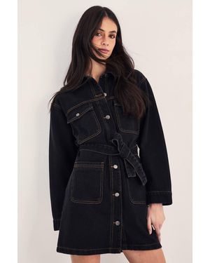 Nasty Gal The Utility Denim Shirt Dress - Blue