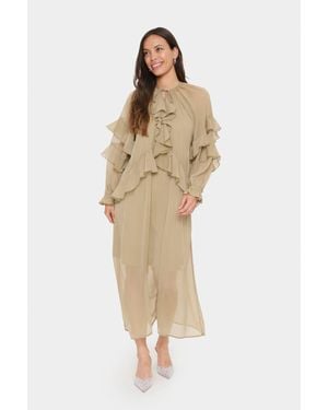 Saint Tropez Jacelynsz Long Sleeve Dress - Natural