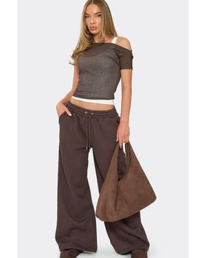 EGO Short Sleeve Off-The Shoulder Cami Top - Brown