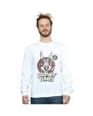 Looney Tunes Bugs Bunny Circle Logo Sweatshirt - White