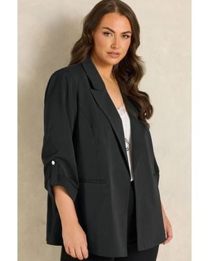 Evans Relaxed Tab Sleeve Blazer - Black