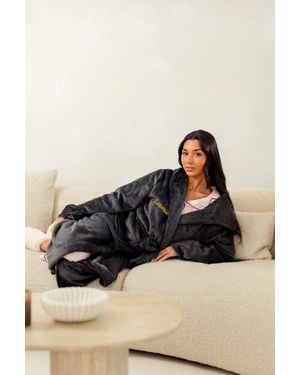 Lulabay Personalised Two Tone Dressing Gown - Black