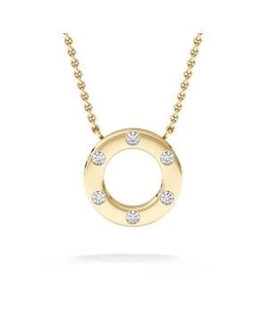 The Diamond Store Élan 0.06Ct Lab Diamond Circle Necklace - Metallic