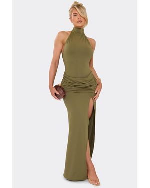 EGO Sleeveless Drape Maxi Dress - Green