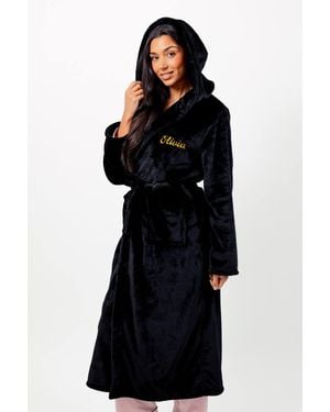 Lulabay Personalised Plush Dressing Gown - Black