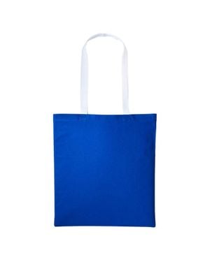 Nutshell Varsity Cotton Shopper Long Handle Tote - Blue