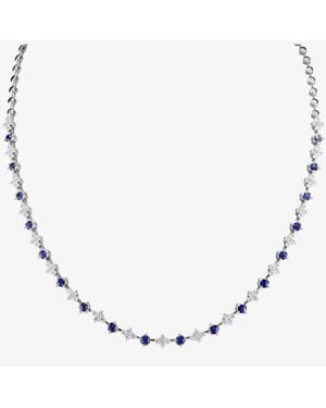 T.H.Baker 18Ct Sapphire & Diamond Fancy Necklace Hsn1056(Bs) - Brown