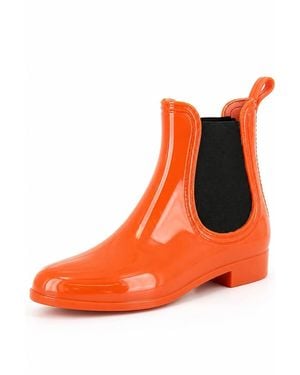 Spot on Chelsea Style Ankle Wellington Boots - Orange