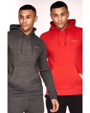 Crosshatch Traymax Hoodie 2Pk - Red