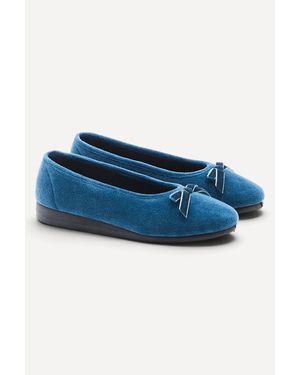 DAMART Ballerina Slip-On Flats Textile Upper With Foam Insole - Blue