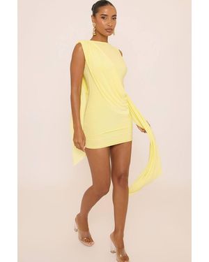 EGO Sleeveless Drape Mini Dress - Yellow