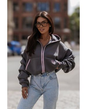 Love Lace Cotton Long Sleeve Soft Sweatshirt - Grey