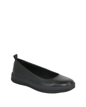 Amber Leather Wide Ee Fit Ballerina Court Shoes, Flexisole, /Tan - Black