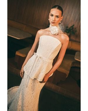 Coast Bandeau Lace Peplum Bridal Top - Black