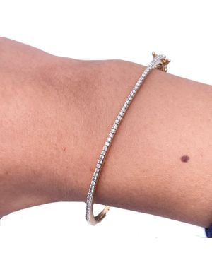 Raina Jewels 18Ct Natural Diamond High-Polished Fancy Bangle 0.52Ct - Pink
