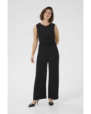 Kaffe Kakatrine Sleeveless Knot Front Jumpsuit - Black