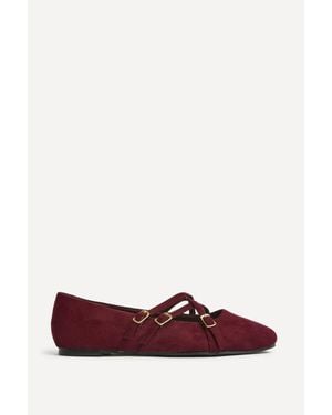 Linzi Matrix Mary Jane Flats - Purple