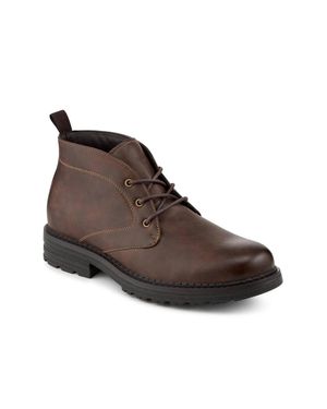 Pavers Lace Up Casual Block Heel Chukka Boots - Brown