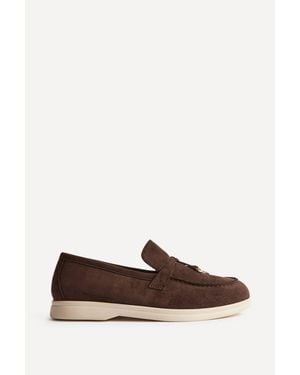 Linzi Alette Faux Suede Slip On Loafers - Brown