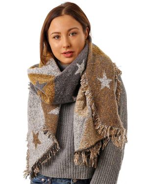 SARTA Star Oversized Winter Blanket Scarf - Yellow