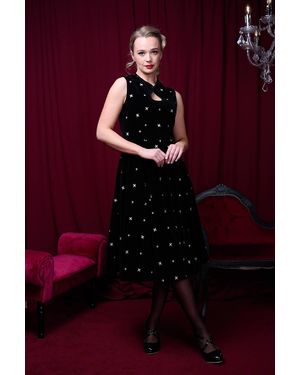 Banned Retro Daisy Snowflake Dress - Red