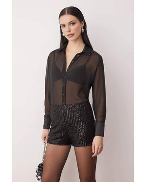 WOVCOR Super Mini Sequin Knitted Party Shorts - Black