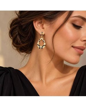 BluCore Tone Enamel Teardrop Earrings - Brown