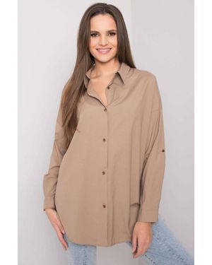 Love Lace Long Sleeve Casual Button Down Shirt - Natural