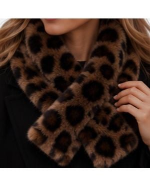 Love EMVY Faux Fur Pull Through Stole Scarf - Black