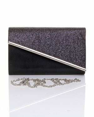 AJVANI Evening Glitter Metallic Occasion Prom Party Clutch Bag - Blue