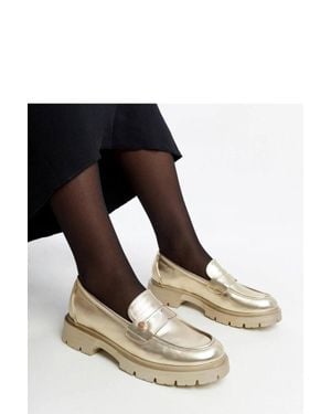 Love Lace Half Shoes Moccasins Slip On Rounded Toe Metallic Sheen - Black
