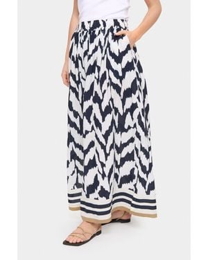Saint Tropez Khloe High Waisted Loose Fit Maxi Skirt - Blue