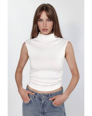 Hiccup High Waist Mom Denim Shorts - White