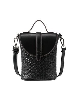 MODISHION Pu Leather Small Crossbody Bag With Adjustable Strap - Black