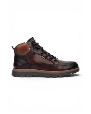 Infinity Leather Leather Lace-Up Ankle Boots - Brown